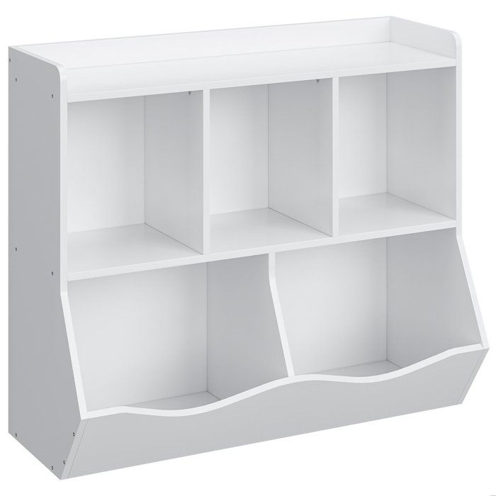 Bibliothèque Enfant Étagère de Rangement pour Livres-5 cubes de rangement-91×29×80 cm-BLANC