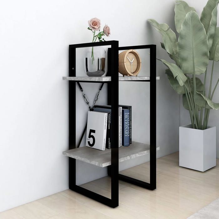 Cabinet de salon Gris - Bibliothèque 2 niveaux - Sonoma gris - 40x30x70cm - stockage livres - Bois dingénierie 951 411