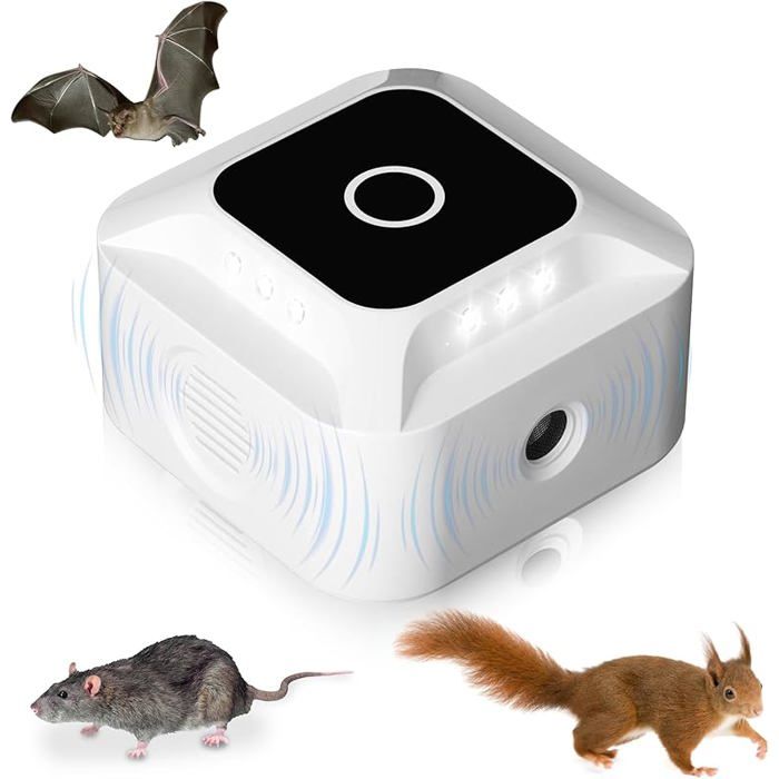 Ultrasons Souris et Rats 360° Répulsif ultrasonique Anti Rongeurs avec 3 Modes de Fonctionnement Intérieur et Extérieur