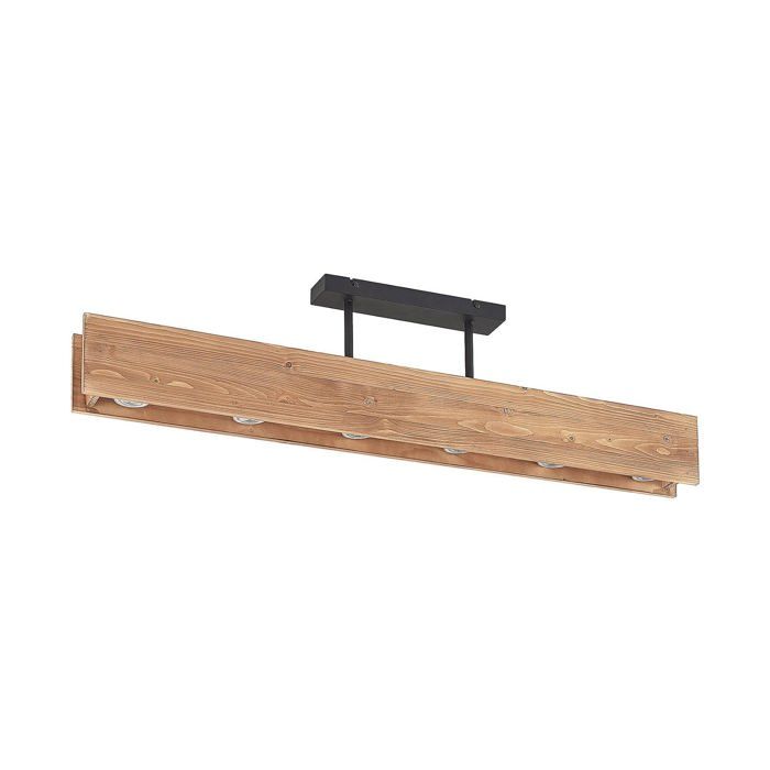 Plafonnier - Lindby - lampe de plafond - Bois - 100 x 7 x 25 cm - pin noir