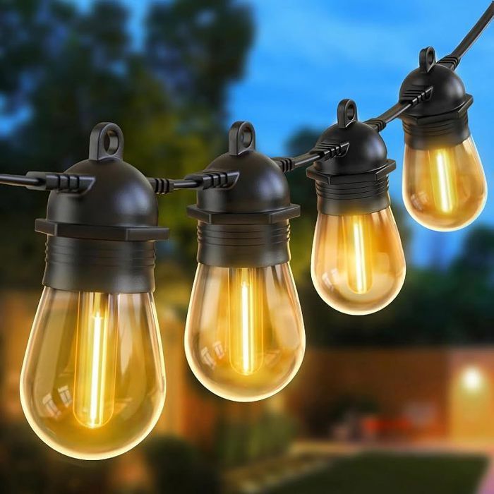IP65 LED Guirlande Guinguette Extérieure/Intérieure 30 S14 Ampoules Guirlande Lumineuse Guinguette pour 31M-avec Fiche