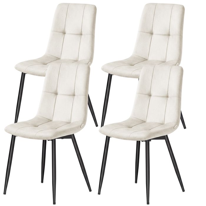 Chaises de Salle à Manger en Velours Lot de 4 Pivotantes à 360° Ergonomiques 43 x 52 x 83 cm Beige