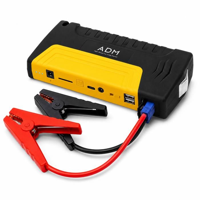 Booster de Batterie Voiture 12V 6000mAh Démarreur Portable Power Bank USB Lampe LED Pinces Auto Moto SUV Essence Diesel