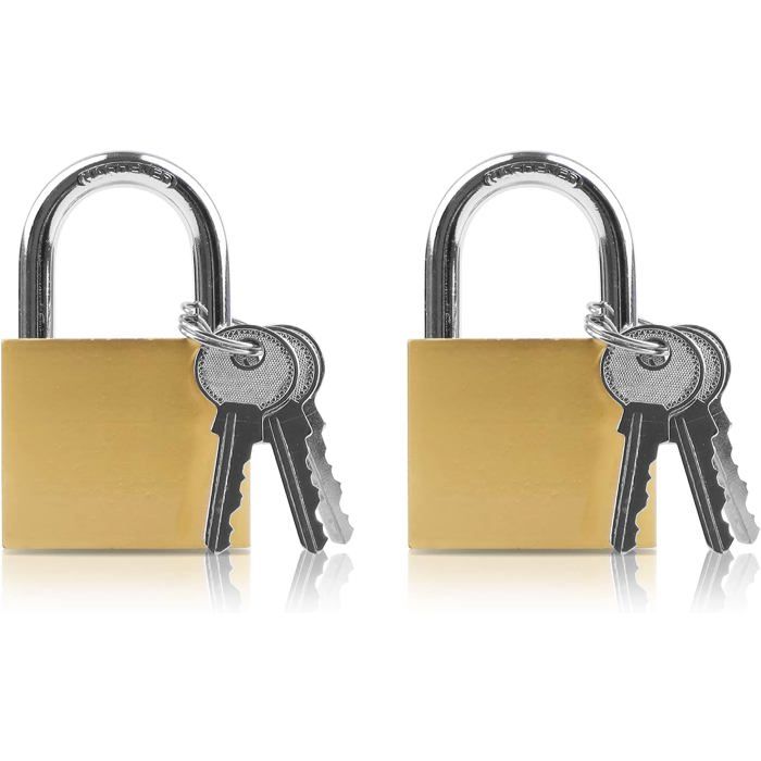 2 cadenas petits avec clés 32mm - valise casier armoire sécurité