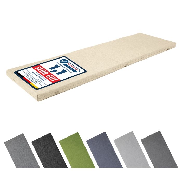 Garronda Coussin de Banc Extérieur 120x40 cm Imperméable Résistant UV avec Élastiques GD-0220 Cappuccino