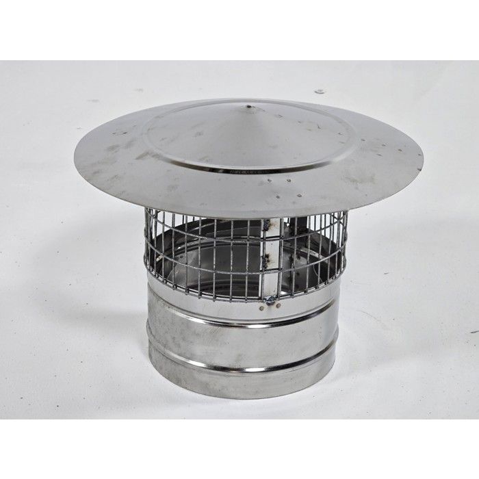 Chapeau de cheminee japonais inox avec grillage 180 mm Cosmo Vent