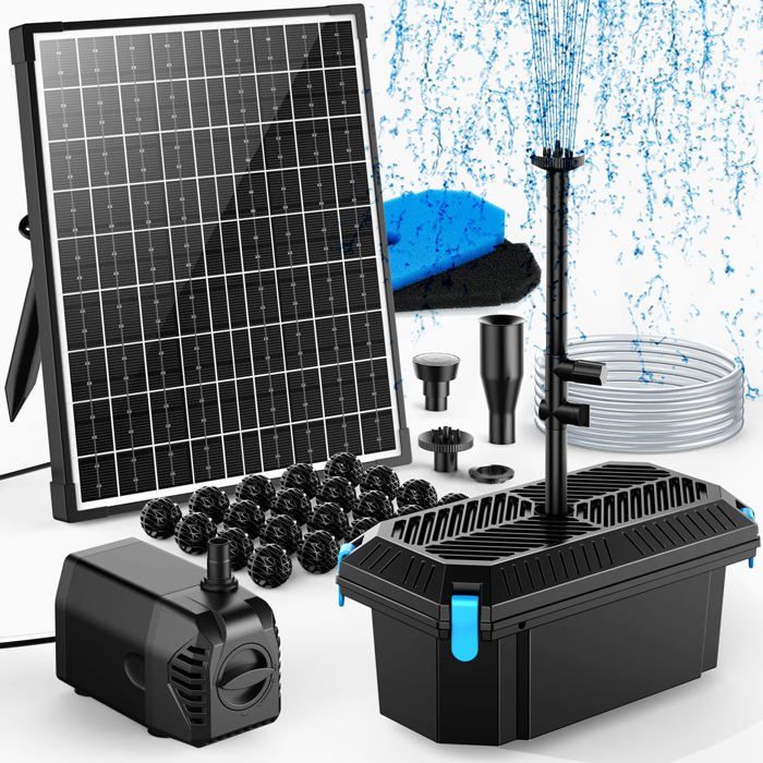 Filtre de bassin solaire 20 W avec pompe fontaine kit complet filtration bassin fontaine solaire petits étangs aquariums jeux deau