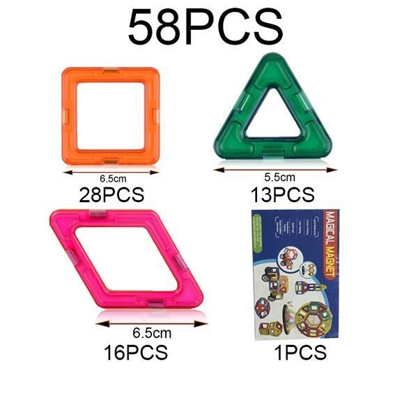 Blocs De Construction Magnétiques SURFOU 58 Pièces - Jouets STEM Montessori 3-7 Ans