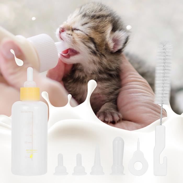 Meilleurs prix pour Kit D'Allaitement Pour Animaux De Compagnie 6 Pièces/Ensemble 60 Ml Chiot Chaton Biberon Petit Chien Chat Lait Kit De