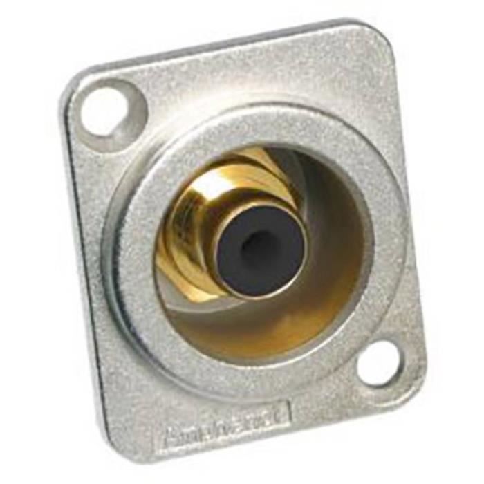 Embase Cinch/RCA Amphenol – Femelle Mono 2 Pôles, Couleur Argent-Rouge