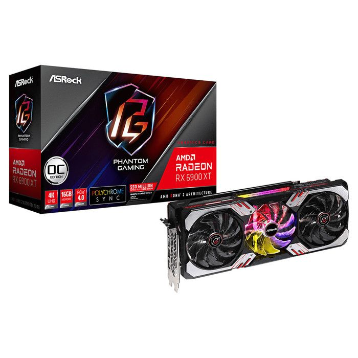Carte Graphique - ASRock - RADEON RX 6900 XT - 16 Go GDDR6 - ARGB - 8K Ultra HD