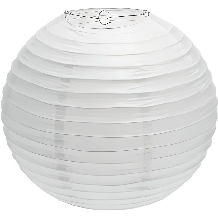 lanterne boule blanche en papier - atmosphera - ø 60 - intérieur - 25 w