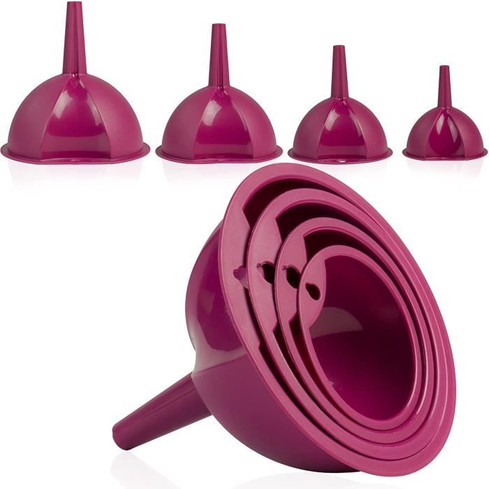 Huile de Cuisson Entonnoir Multifonctionnel 4 en 1 pour Jus Poudre 4 Pièces Ensemble D/'entonnoirs
