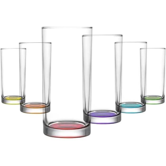 Verre A Eau Design Verre à Eau Coloré Set De Verres Composé De 6