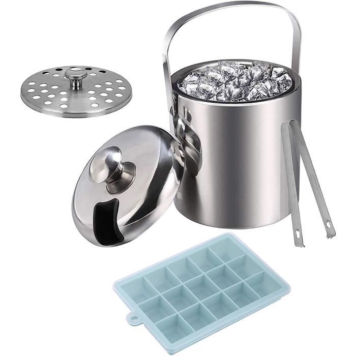 Seau à glace « Perles » vintage Christofle France en métal argenté avec
