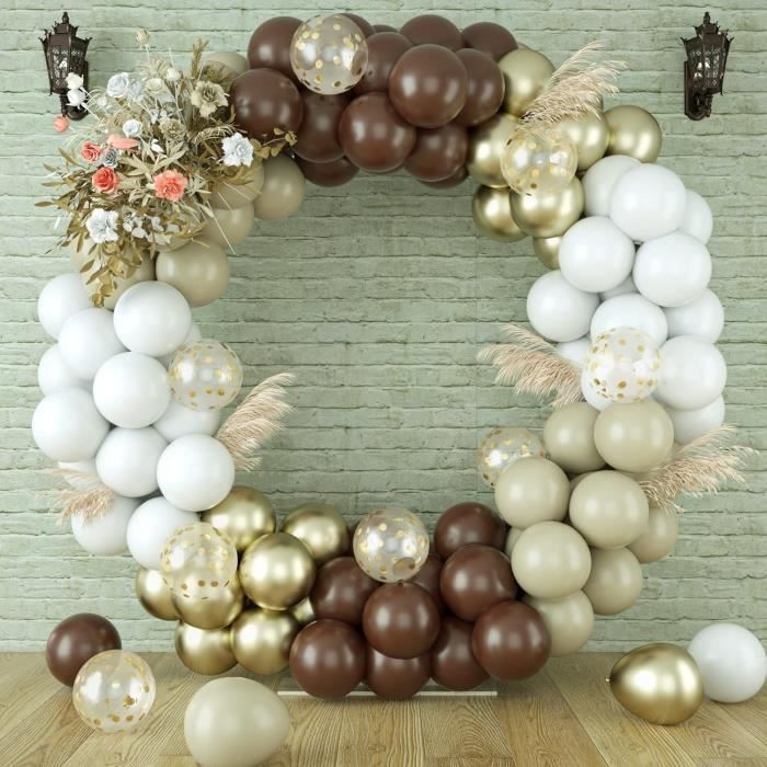 Kit De 80 Ballons Dorés Et Blancs Avec Confettis - Pour Arche De Ballons, Mariage, Anniversaire, Fête - 8