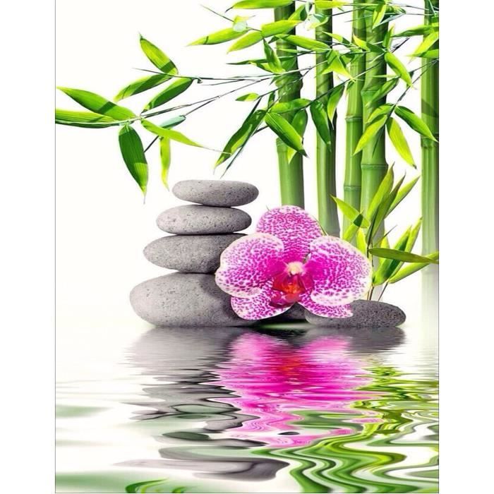 Kit Peinture Diamant Orchidée 5D | Toile 30x40 Cm | Loisir Créatif Adulte Complet Avec Stylos Et Diamants