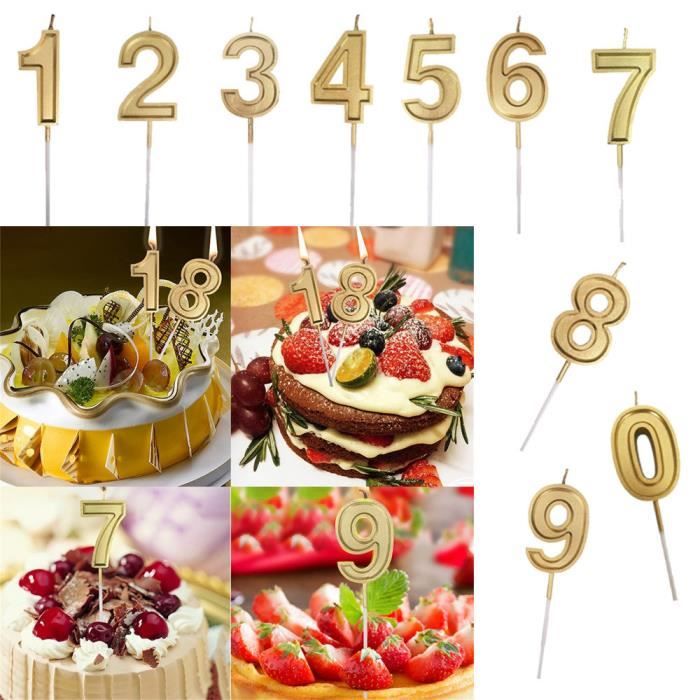 Or Nombre 0 9 Anniversaire Numeral Bougies Nombre Decor Gateau Pour Adultes Kids Party 76 Cdiscount Maison