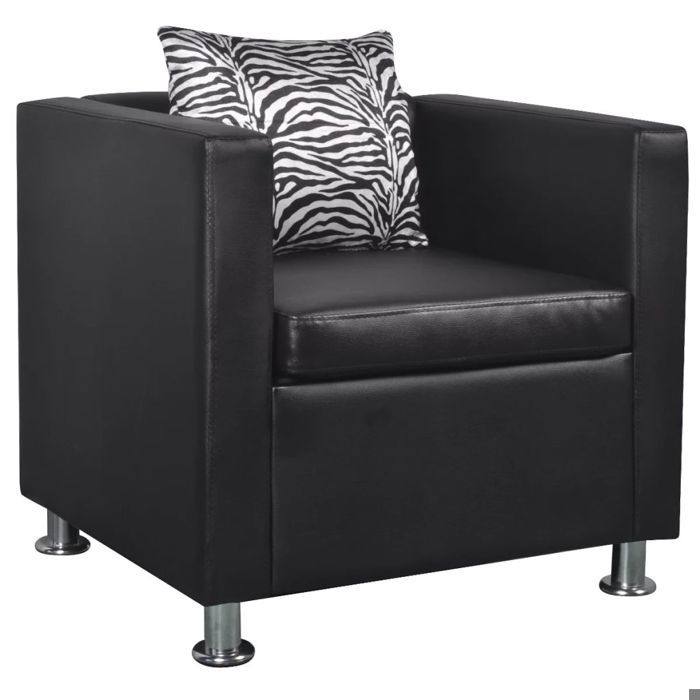 Fauteuil chaise siège lounge design club sofa salon cuir synthétique noir 1102078/3 Fauteuil chaise siège lounge design club sofa salon cuir synthétique noir 1102078/3