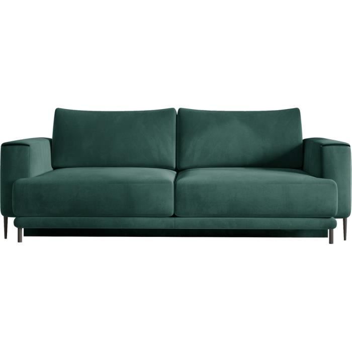 Canapé 3/4 places convertible et espace de rangement - Vert - en tissu de qualité DANY Canapé 3/4 places convertible et espace de rangement - Vert - en tissu de qualité DANY