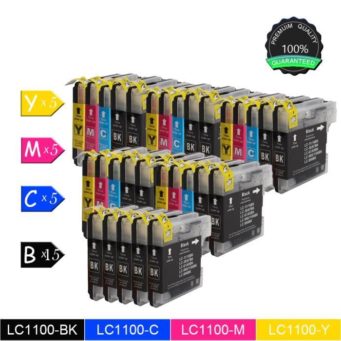 Lot De 8 Cartouches D'encre Compatible Brother LC980 & LC1100 - Neuf