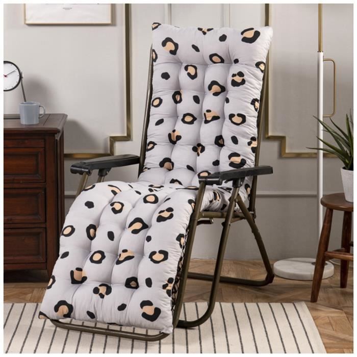 Coussin Dossier Big Hippo Pour Chaise Longue - Velours Doux 111x48cm - Intérieur/Extérieur - Noir