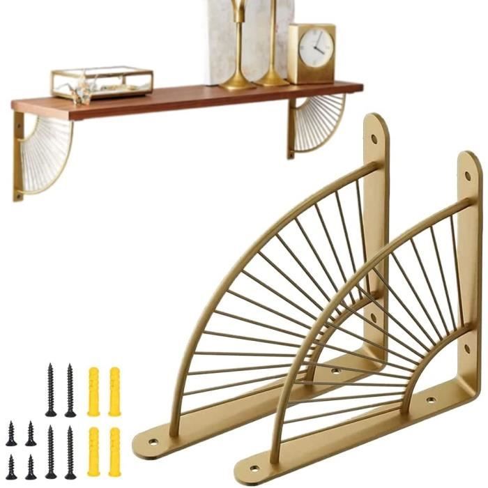 Support Équerre - Lot de 2 - Acier Inoxydable - 200mm - Style Vintage et Minimaliste