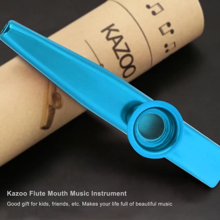 vgeby metal kazoo accessoire d'instrument de musique de bouche de flûte de kazoo en métal durable (bleu)