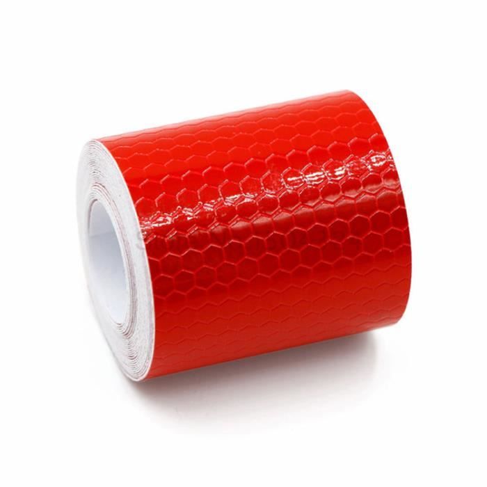 10m x 5cm ruban autocollant bande réfléchissant lumière couleur rouge +  blanc - Cdiscount Auto