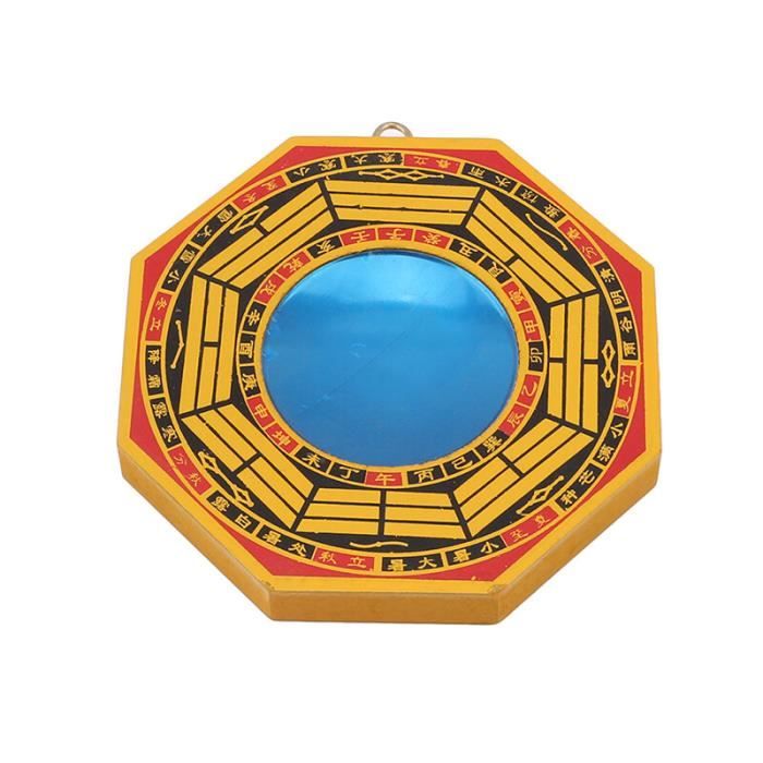 Miroir Bagua Feng Shui En Laiton - Convexe, Protection Énergétique - Pour Maison, Bureau - 8,2 X 7,7 Cm