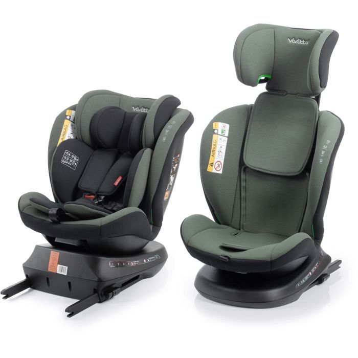 Siège auto - BABYAUTO - Sigma IFix Vivitta - Groupe 0/1/2/3 - 40/150 cm - Isofix + Top tether - Pivotant 360° - Inclinable - Vert