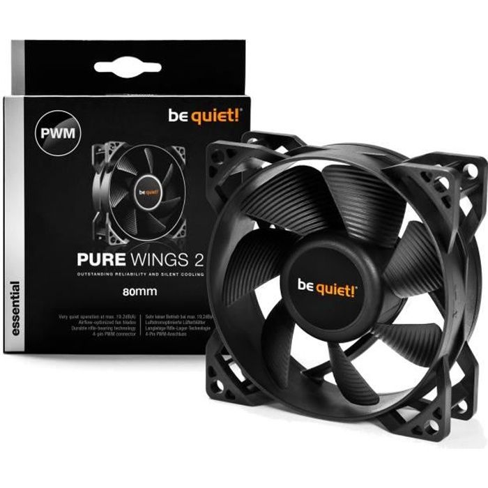 Be Quiet Ventilateur de boîtier PURE WINGS 2 - PWM 80mm