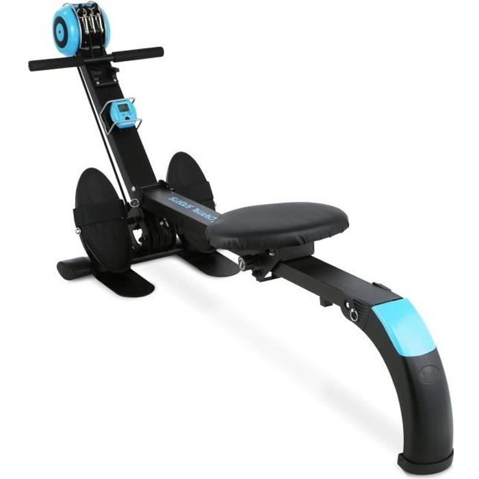 Machine Aviron de Musculation et Entrainement Fitness Ordinateur de Bord Rameur dappartement Pliable Charge Max de 100kg Capital Sports Stringmaster Construction m/étal Robuste