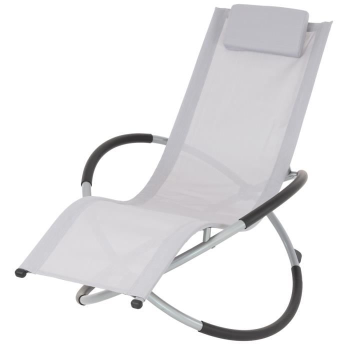 ecd germany chaise longue géométrique extérieur gris clair aluminium appui-tête pliable respirante résistante