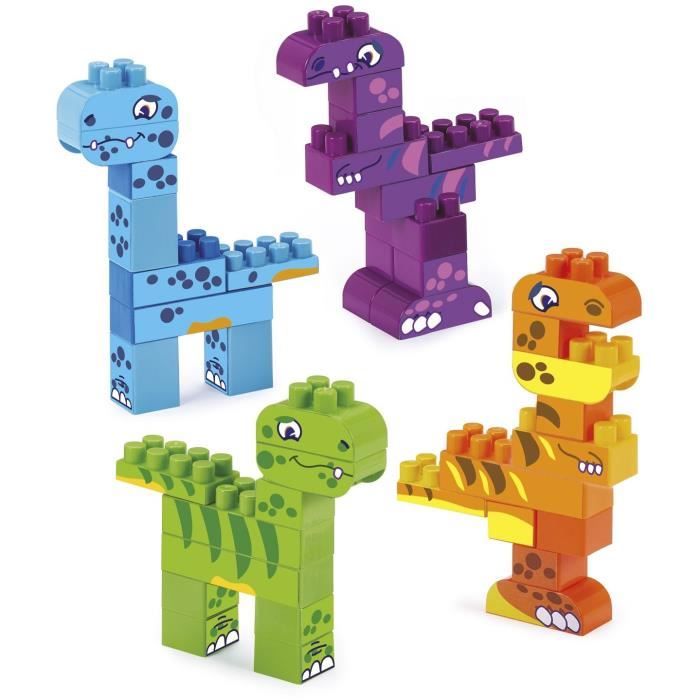 Coffre Dinosaures Abrick 150 pièces - Ecoiffier - Jeu de Construction pour Enfant - Dès 18 Mois