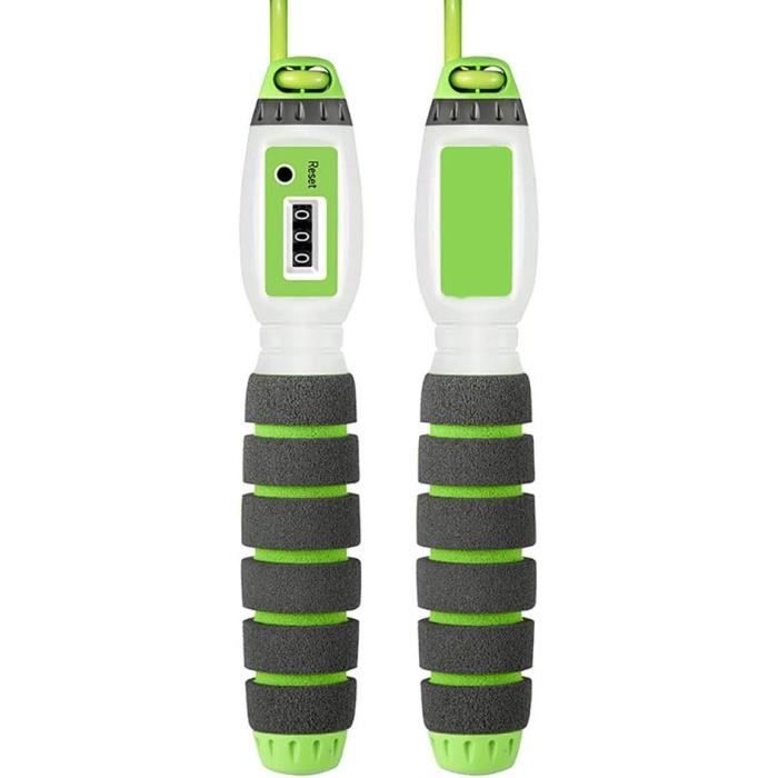 Corde à Sauter Avec Compteur De Calories - Poignées Lestées, Longueur Réglable 3m, écran LCD - Pour Fitness, Perte De Poids, Entraînement à Domicile Ou Extérieur