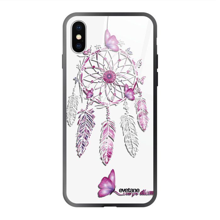 Coque en verre trempé pour iPhone Xs Max Carpe diem Ecriture Tendance et Design Evetane.