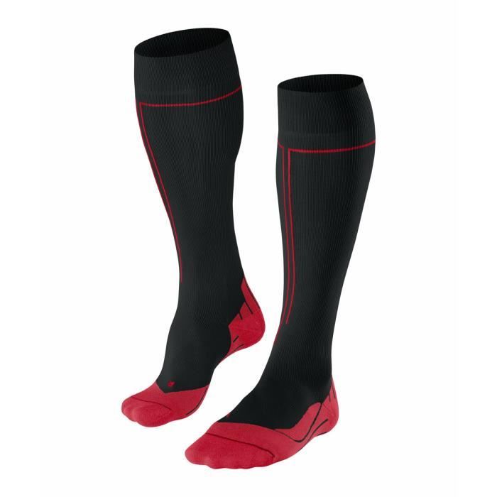 chaussettes hautes falke energizing - noir/rouge - 39/42 w2