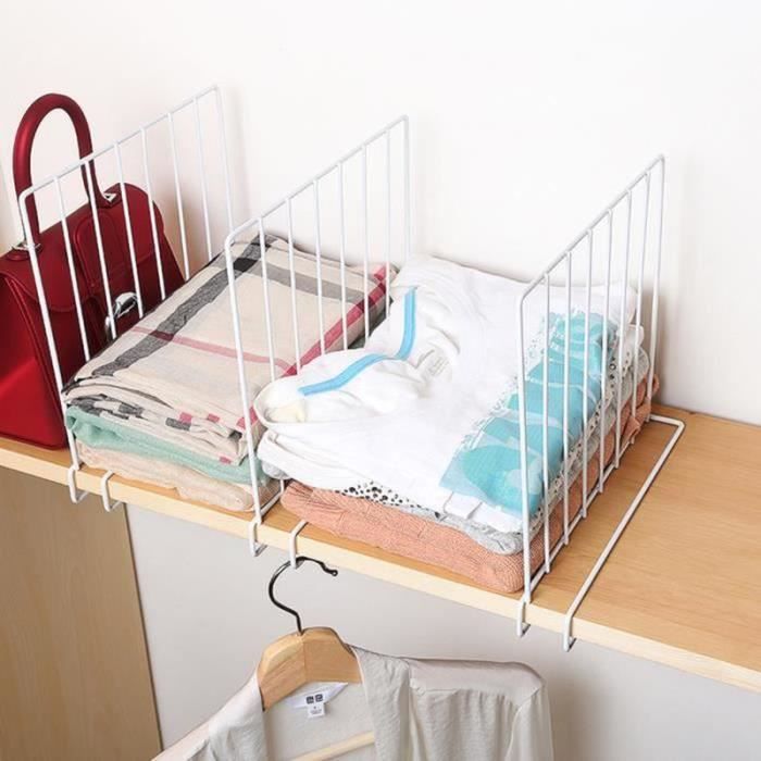 Séparateurs Placard Anseom Lot De 4 - Blanc Sans Perçage - Organisation Rangement Armoire