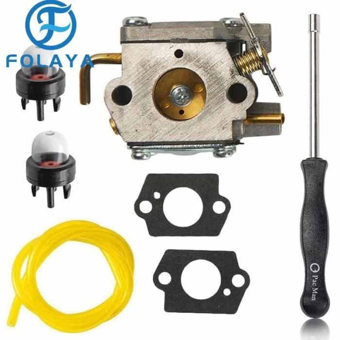 Carkio Carburateur avec poire d'amorçage, filtre à carburant, ligne de