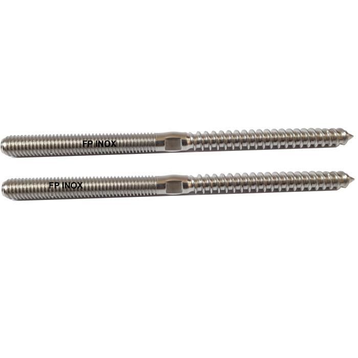 Lot De 2 Anneaux à Vis Pour Bois En Inox A4 - Longueur 60 Mm, Diamètre 8 Mm - Marque FP INOX