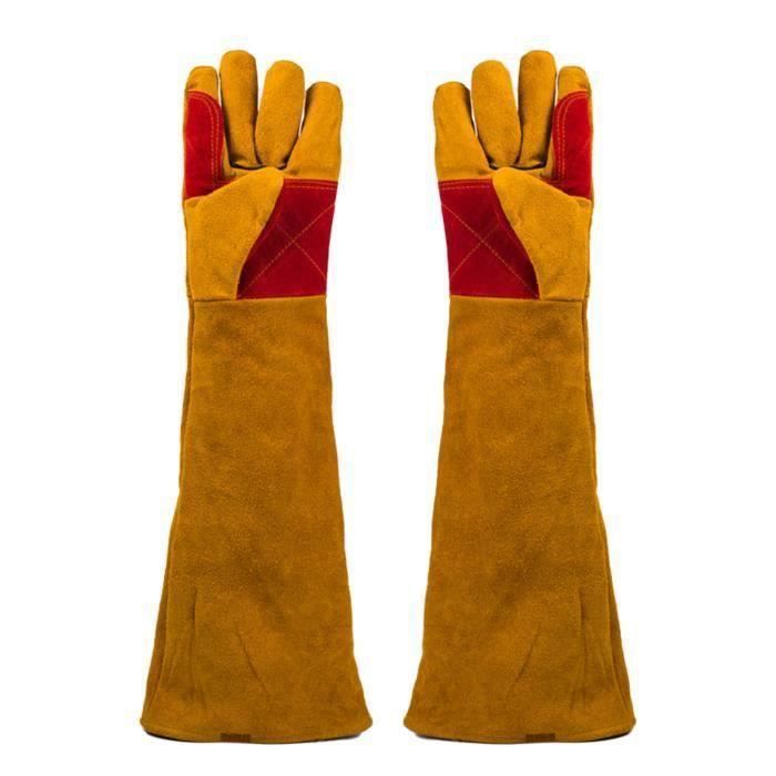 Gants De Soudure Qcwn ST100 - Cuir Et Kevlar Résistant à 350°C