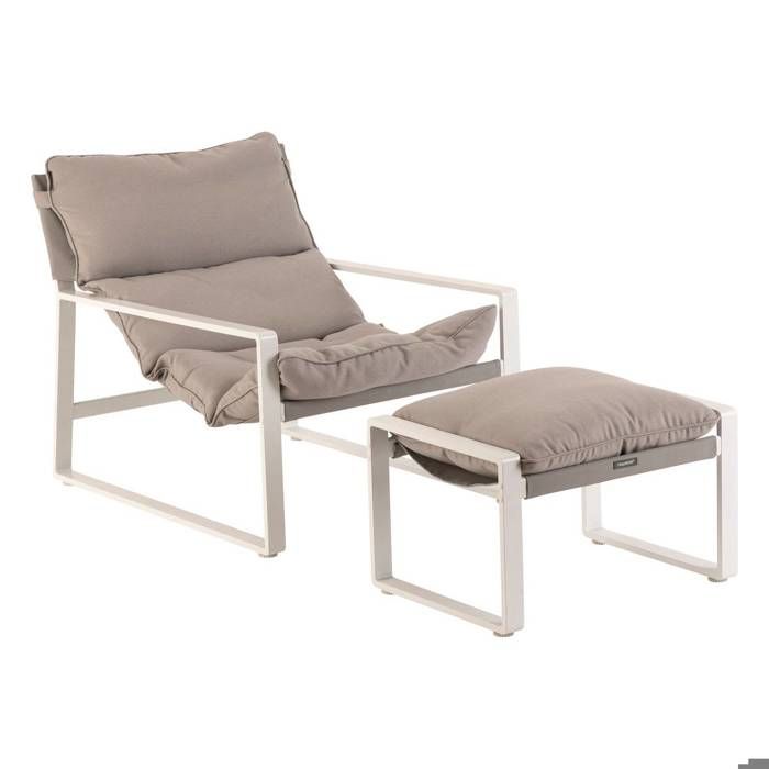 Fauteuil relax de jardin Lambinio blanc en aluminium en acier traité en epoxy - Hespéride
