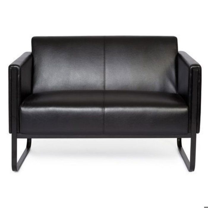 Canapé lounge - hjh OFFICE - BALI BLACK - Noir - similicuir