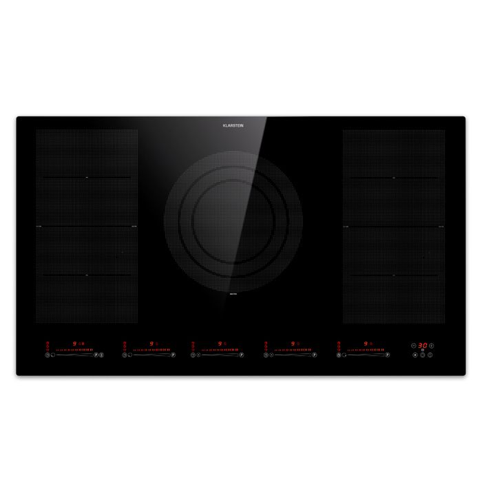 Klarstein Masterzone 90cm Plaque à Induction 5 Feux Noir