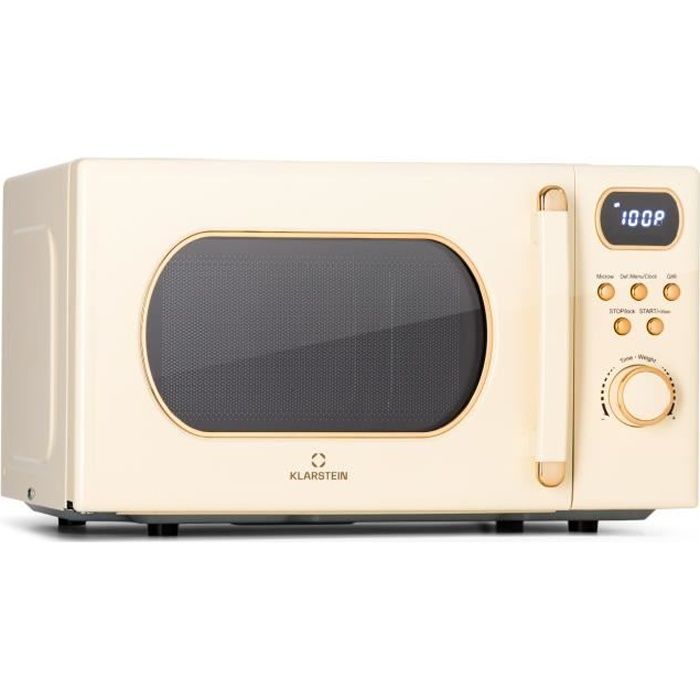 Micro-ondes avec grill - Klarstein Julieta 20L - 700 - 800 W - 8 programmes - Crème