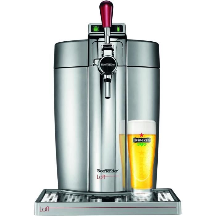 Krups Beertender Loft Edition Silver/Chrome Machine à bière, Tireuse à bière, Pompe à bière, Machine à bière pression, Fût 5 L
