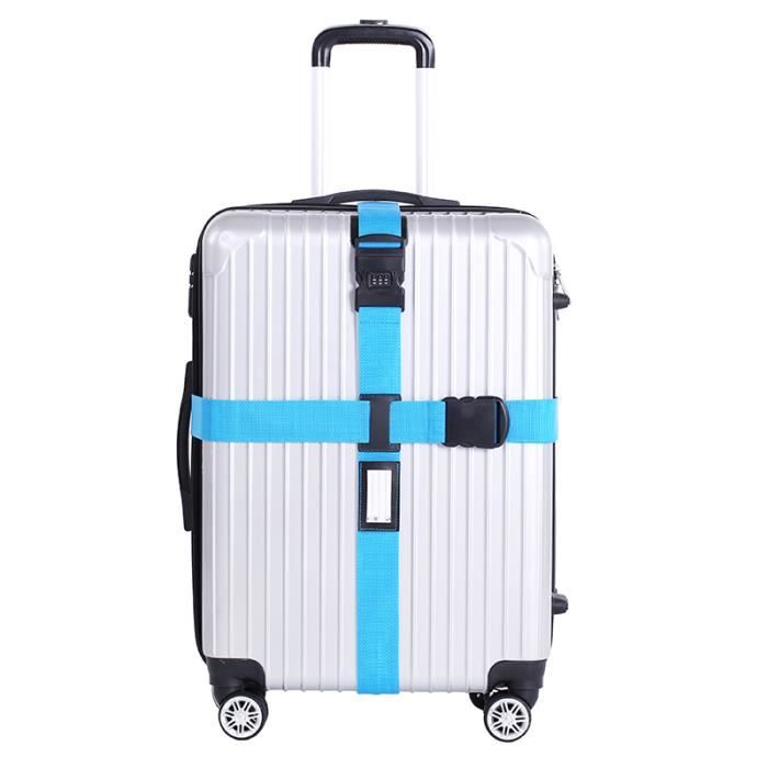 Valise bagages verrouillage ceinture sangle de voyage bagages cravate réglable couleurs mélangées 