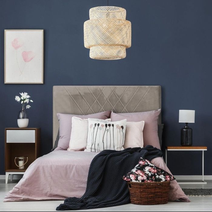 Tete De Lit Capitonnée Velours Taupe
