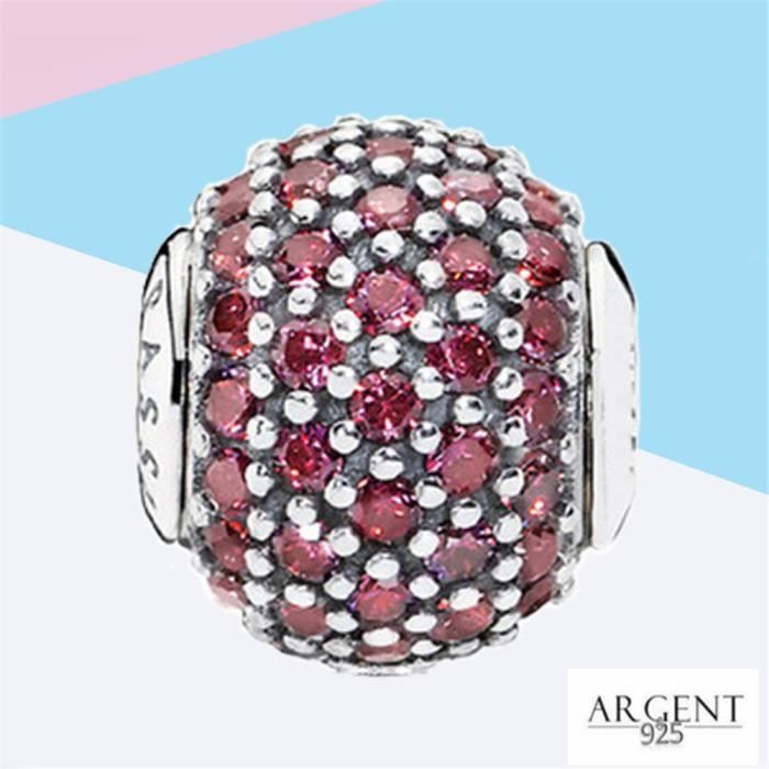 ESSENCE Charmes PASSION Diamant Rouge Breloque Compatible Pandora ESSENCE Bracelets en Argent 925 ESC2021158 Achat Vente charm s ESSENCE Charmes PASSION Femme Adulte
